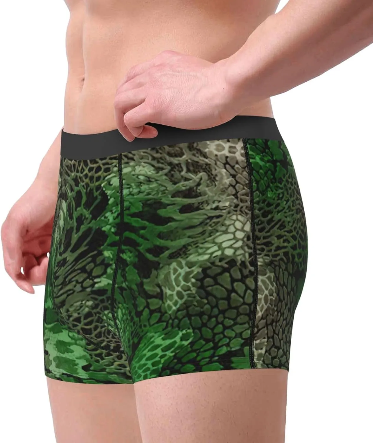 Green Snake Boxer Briefs, Moisture Wicking & Breathable,Underwear for Men