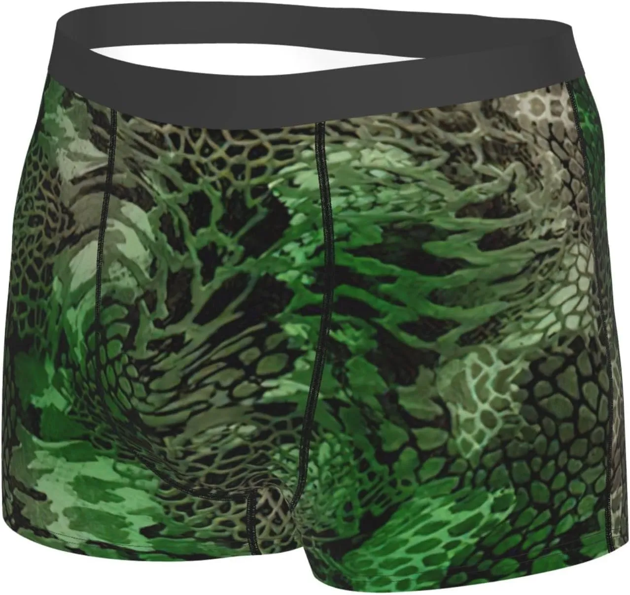 Green Snake Boxer Briefs, Moisture Wicking & Breathable,Underwear for Men