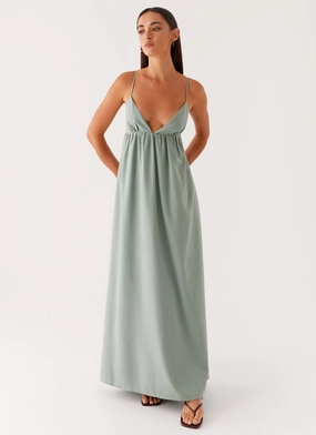 Greer Maxi Dress - Sage Everyday Ready Flutter-Sleeve
