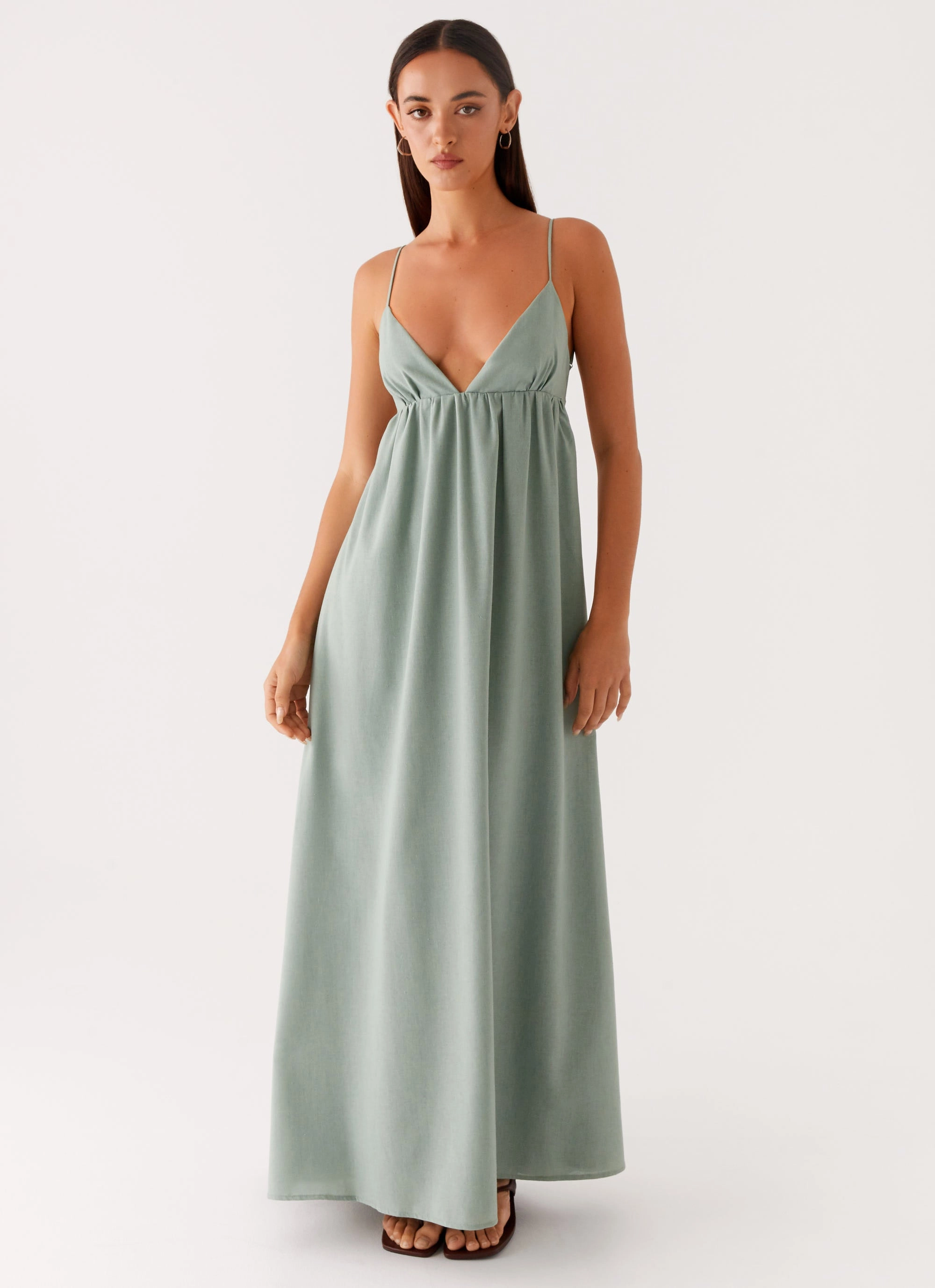 Greer Maxi Dress - Sage Light Sheen