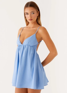 Flattering Fit for All Sleek Volume Greer Mini Dress - Blue