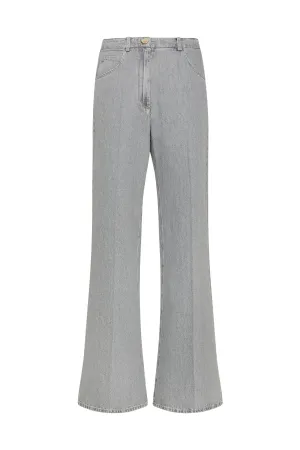 Grey Denim Pants Relaxed Cut Low Maintenance