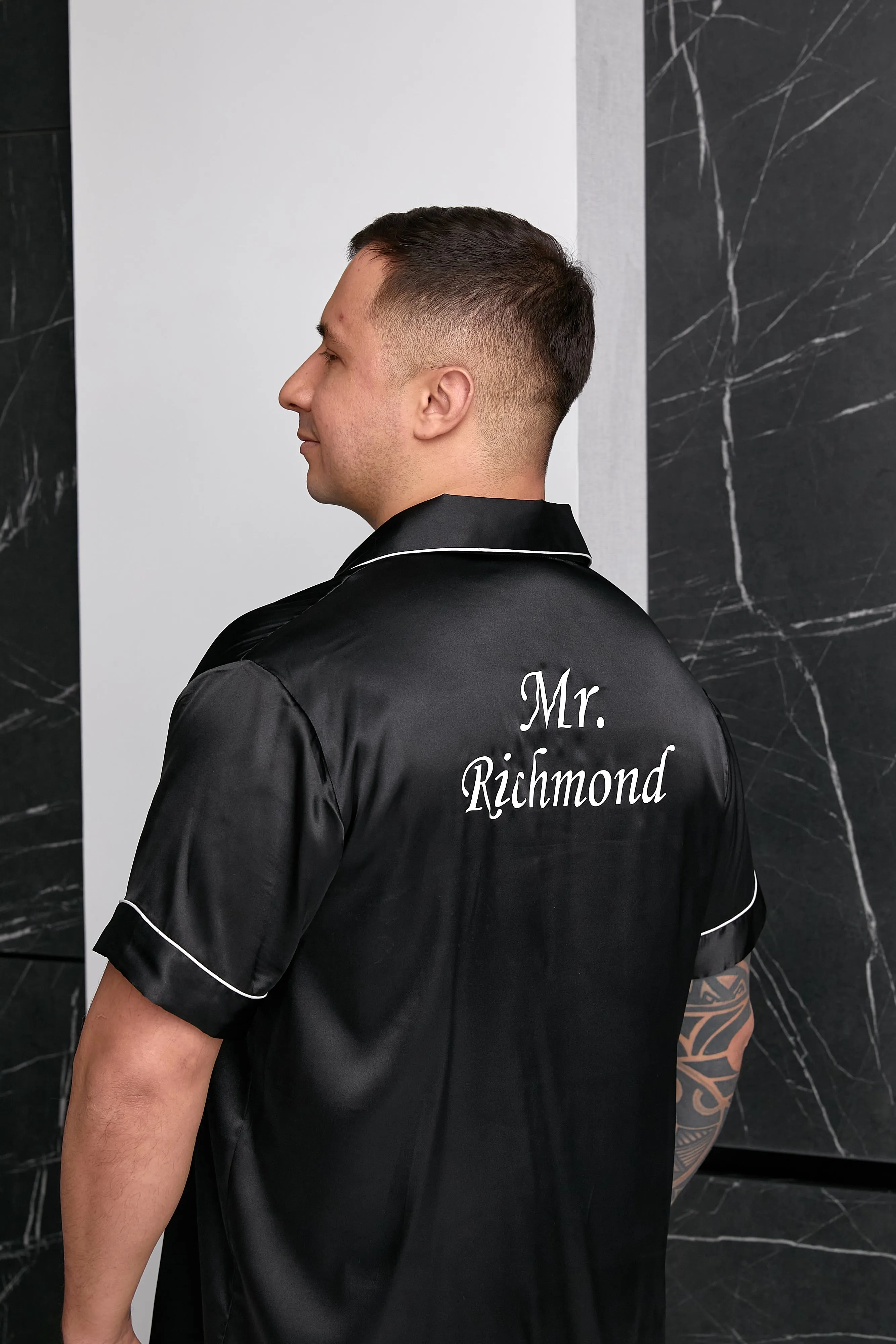 Groom Satin Pajamas Bachelor Party Satin Men's Pajmas - Short   Long