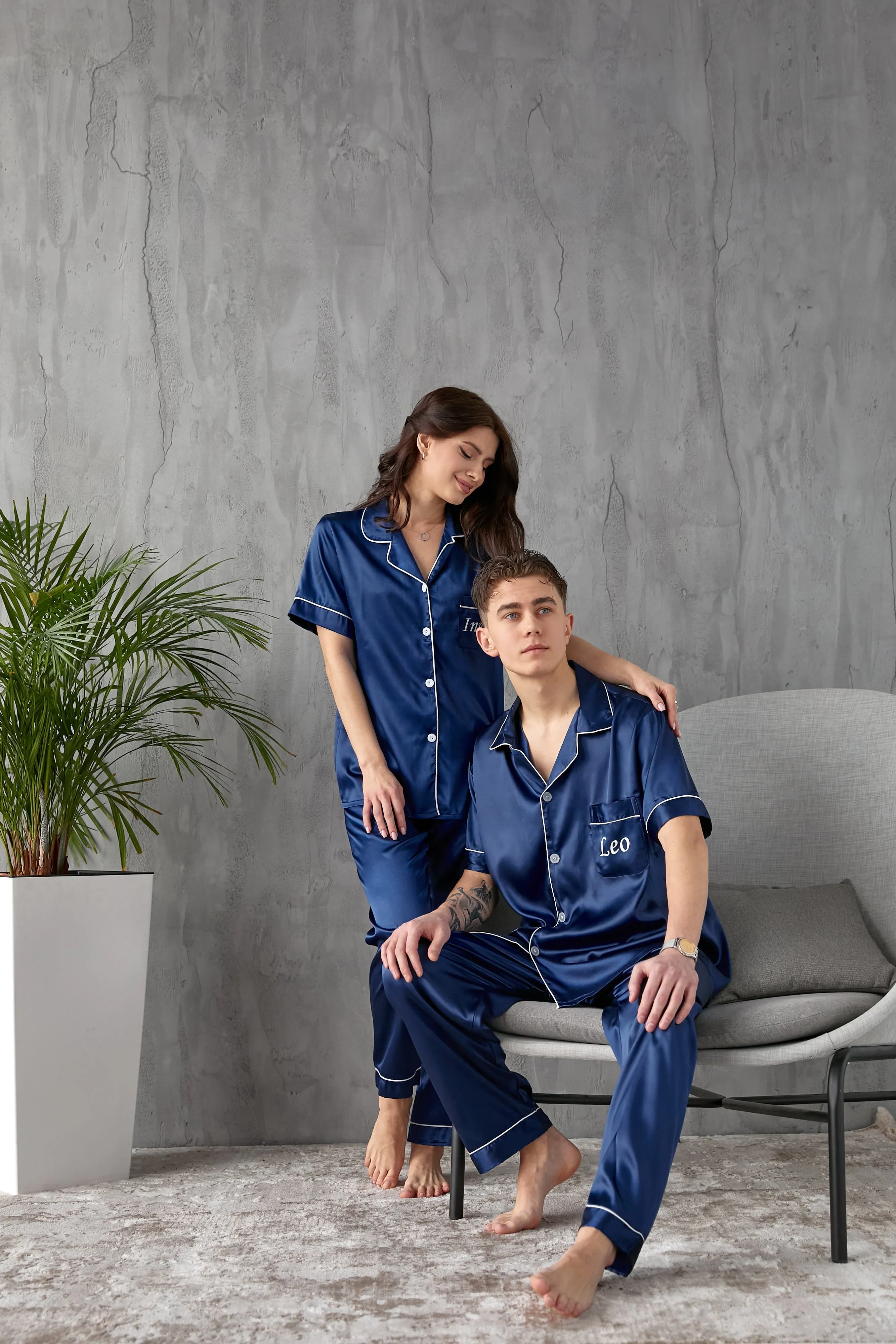 Groom Satin Pajamas Bachelor Party Satin Men's Pajmas - Short   Long