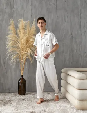 Groom Satin Pajamas Bachelor Party Satin Men's Pajmas - Short   Long
