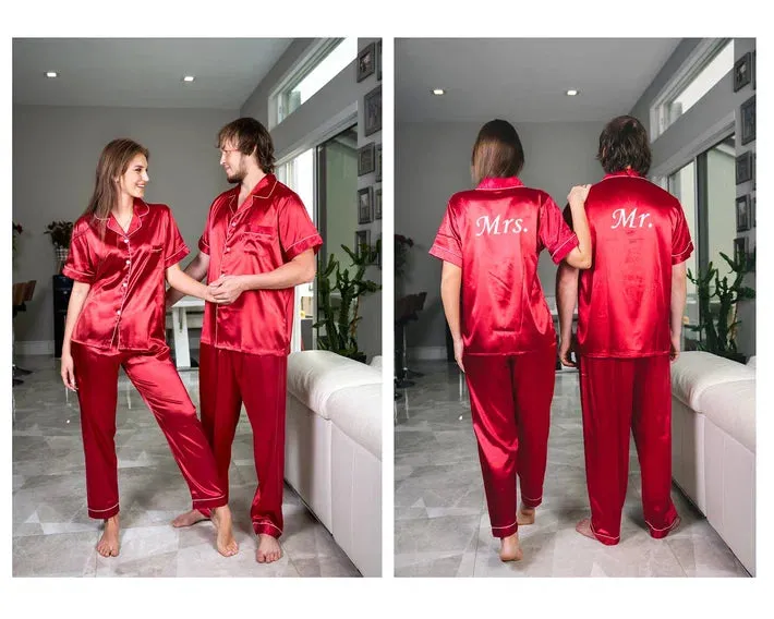 Groom Satin Pajamas Bachelor Party Satin Men's Pajmas - Short   Long