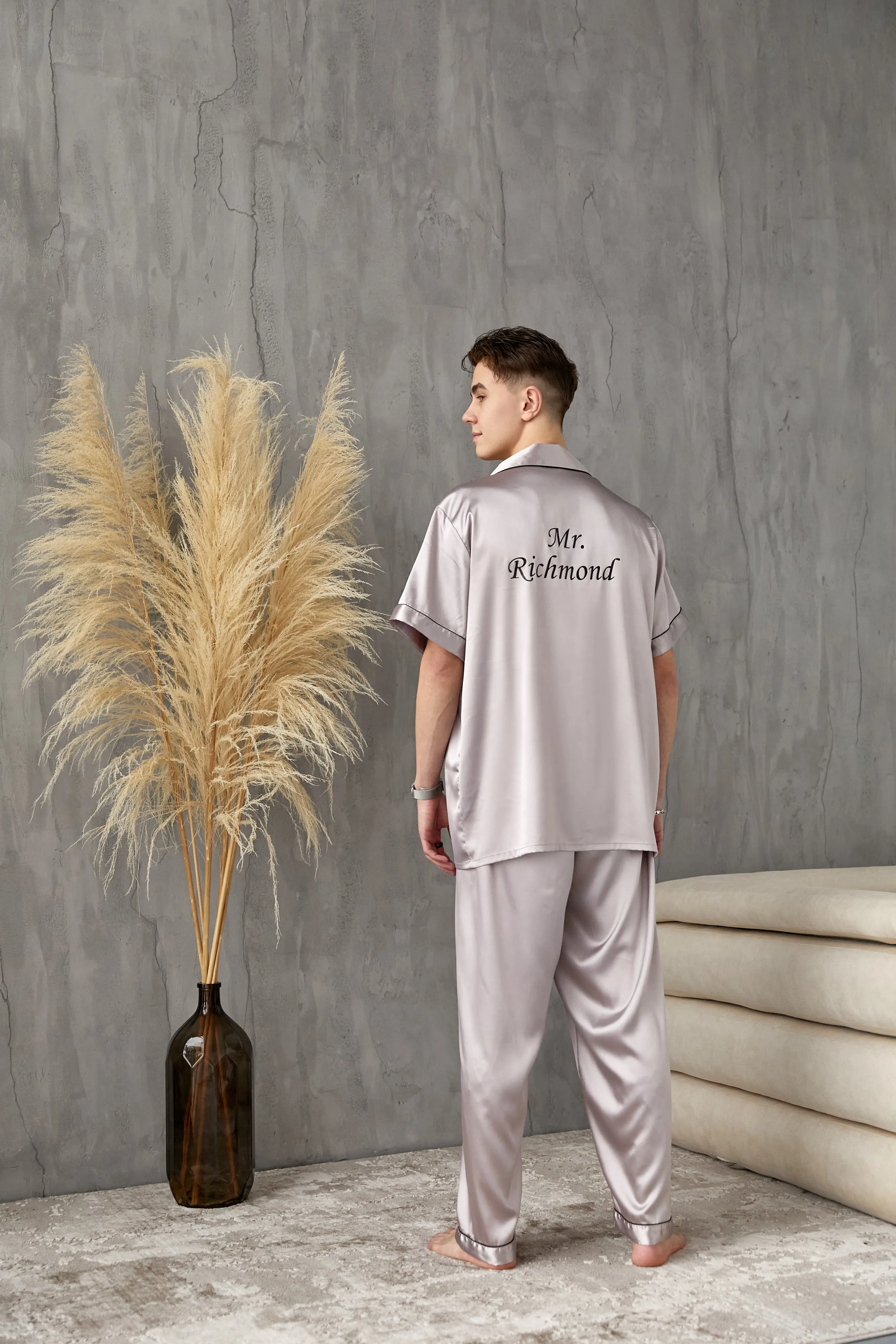 Groom Satin Pajamas Bachelor Party Satin Men's Pajmas - Short   Long