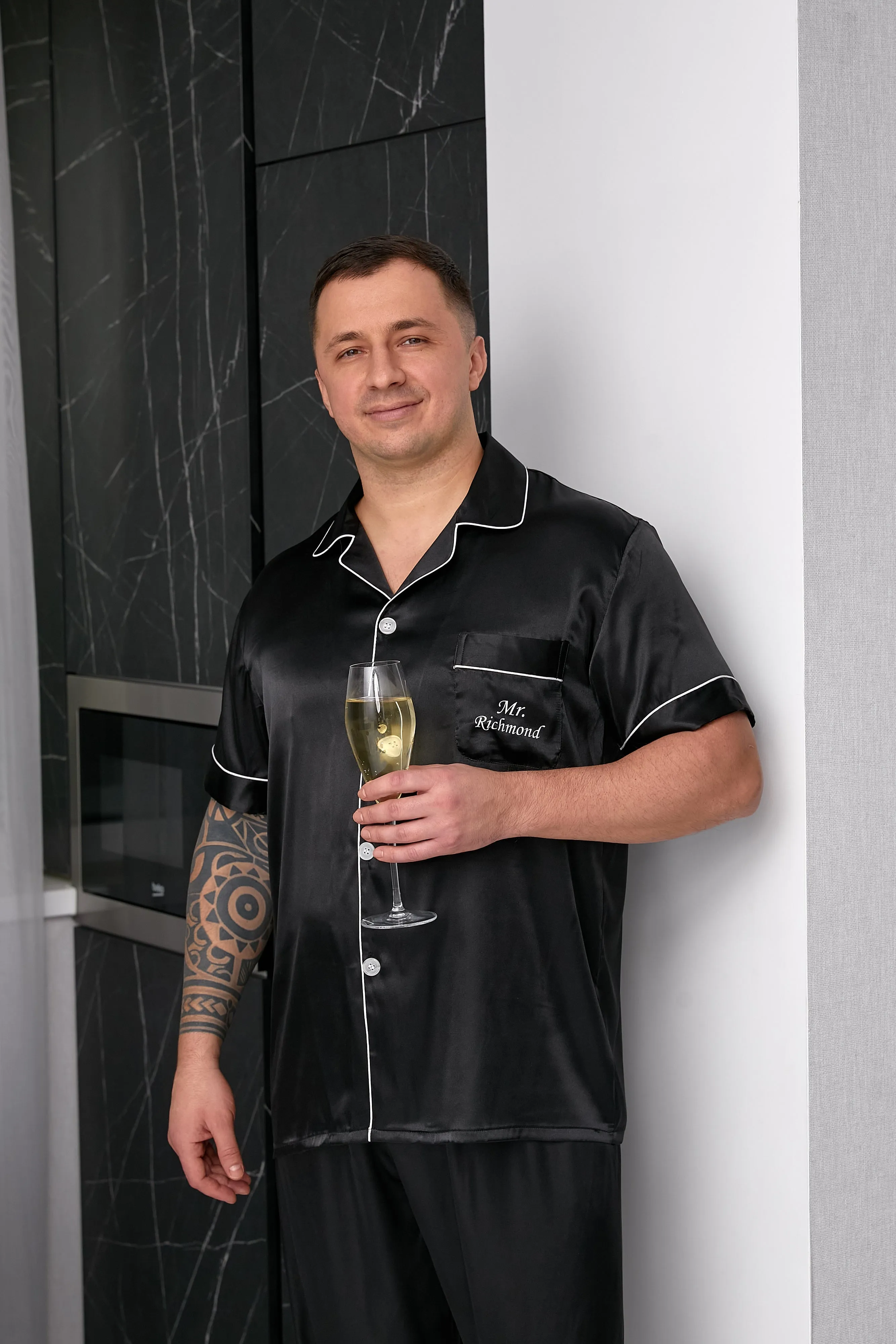 Groom Satin Pajamas Bachelor Party Satin Men's Pajmas - Short   Long