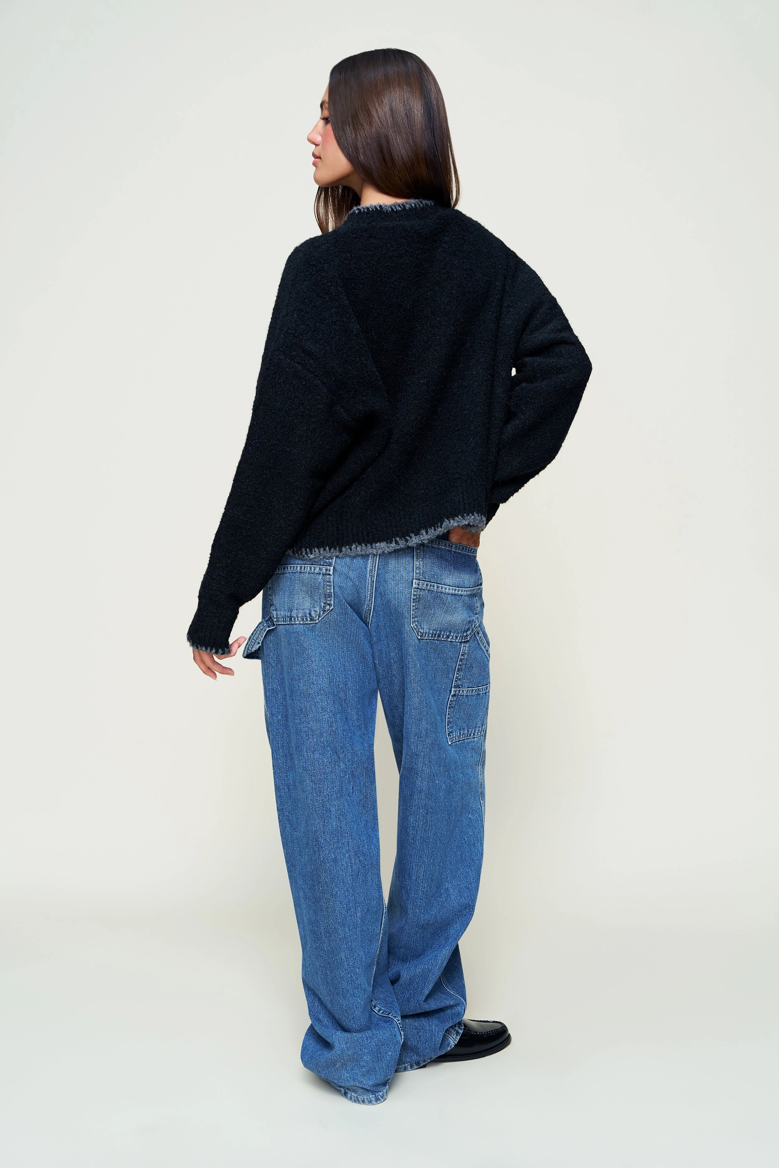 Guizio Heart Wool Sweater Seasonal Warmth Rolled Cuffs