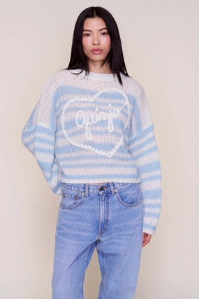 Guizio Mohair-Blend Heart Sweater NonIrritating Stitching Low Impact Dye