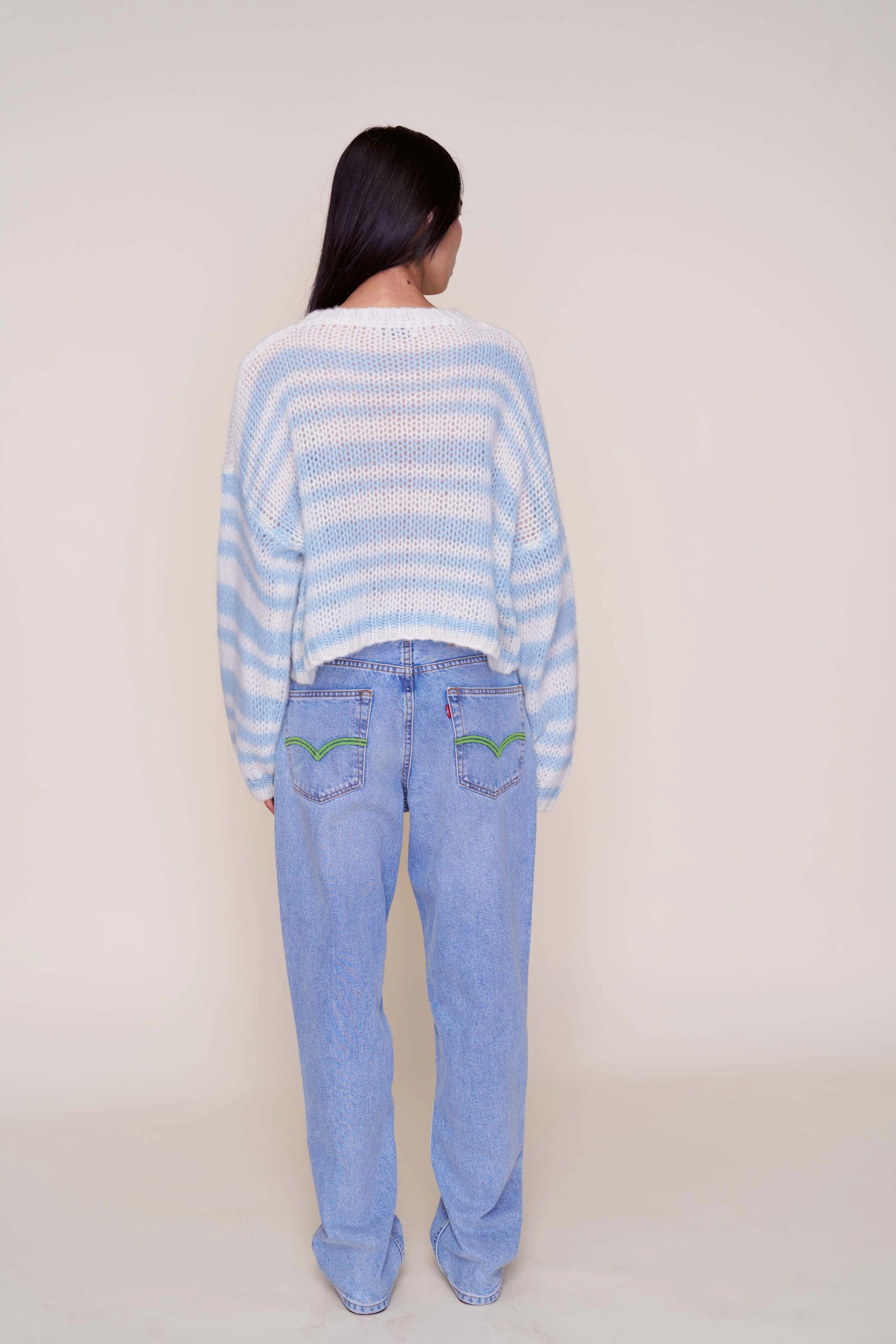 Guizio Mohair-Blend Heart Sweater Garment Dye Process