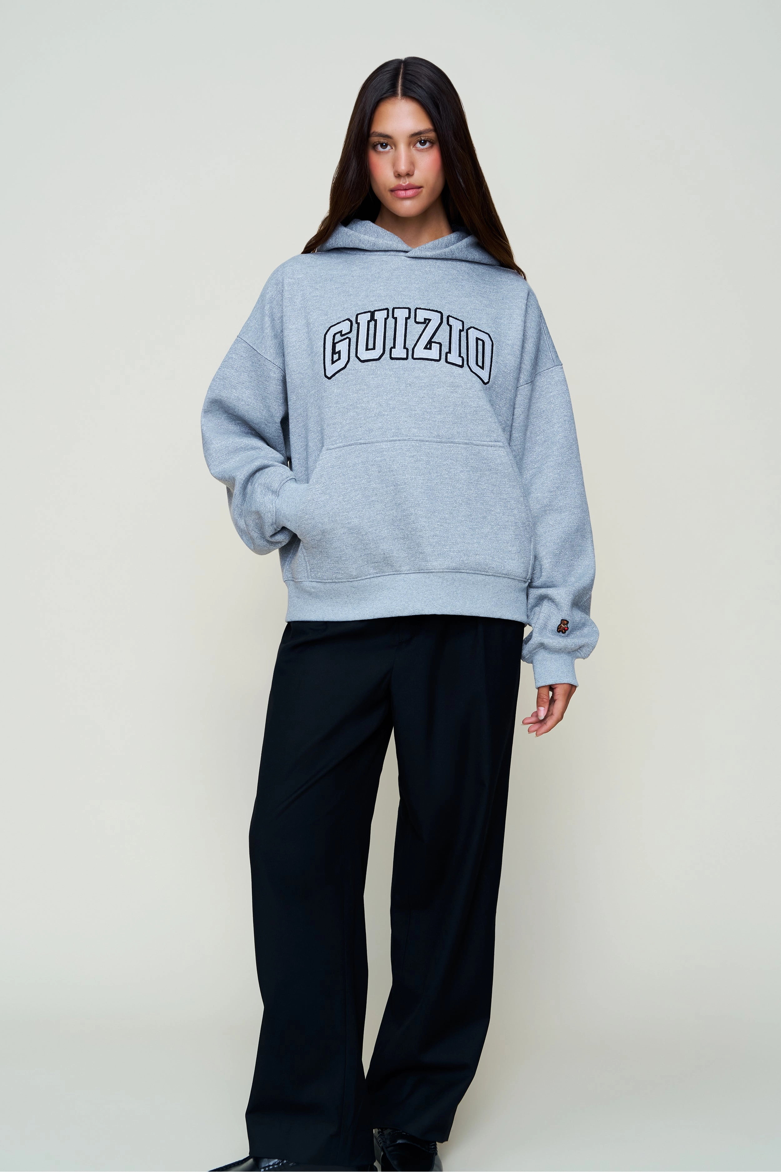 Guizio Sparkle Pullover Hoodie Layering Piece Breathable Mesh Panels