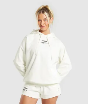 Gymshark Care Label Graphic Brushed Hoodie - Soft White