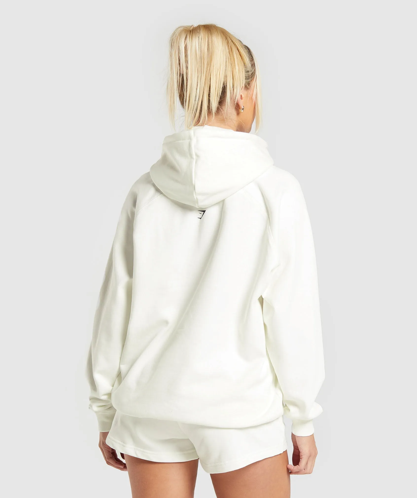 Gymshark Care Label Graphic Brushed Hoodie - Soft White