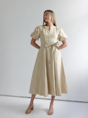 Fall Style Hadley Woven Dress - Khaki
