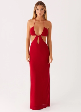 Hallie Maxi Dress - Red Elegant Wearable