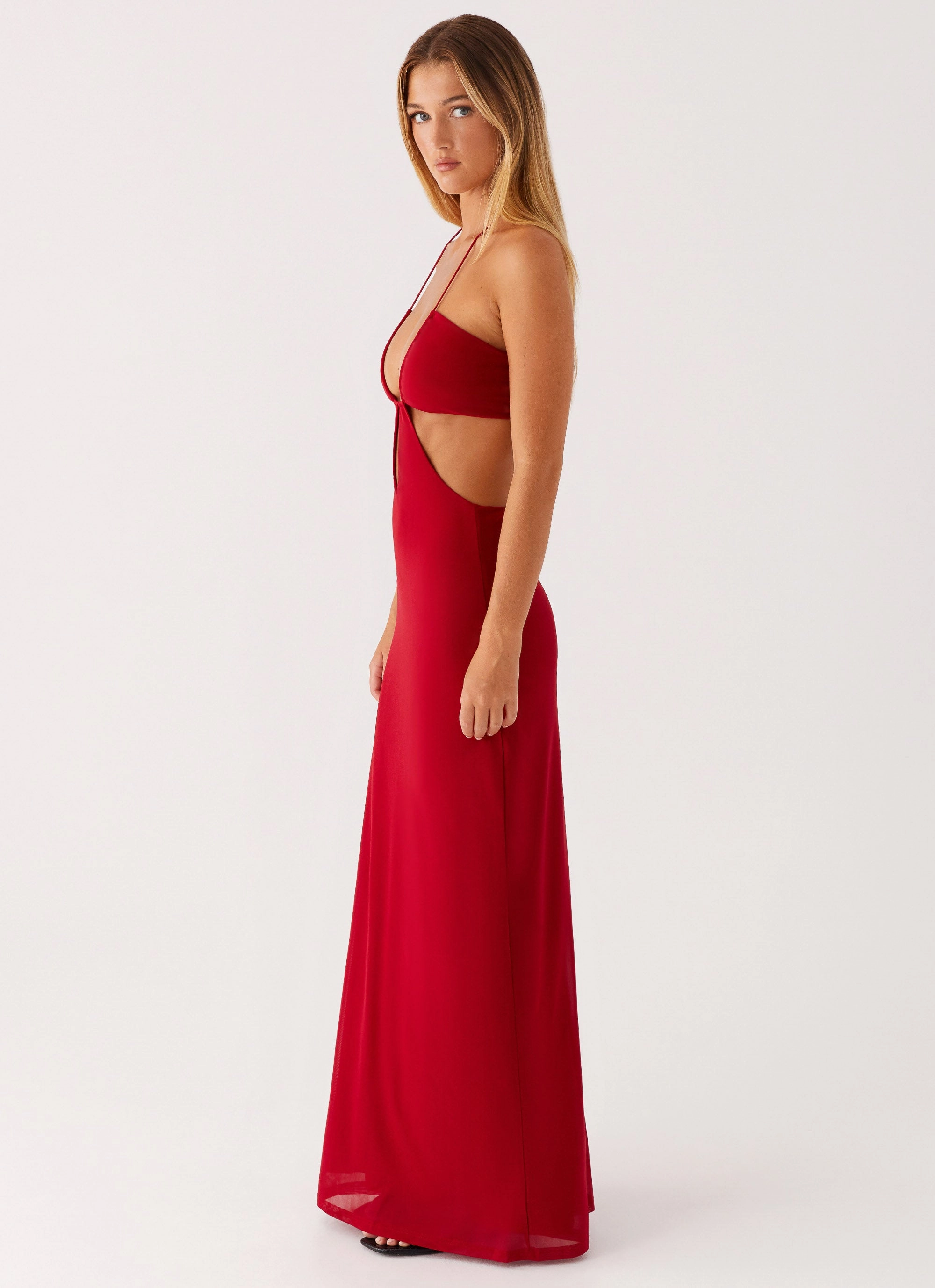 Sleek Drape Relax Feel Hallie Maxi Dress - Red
