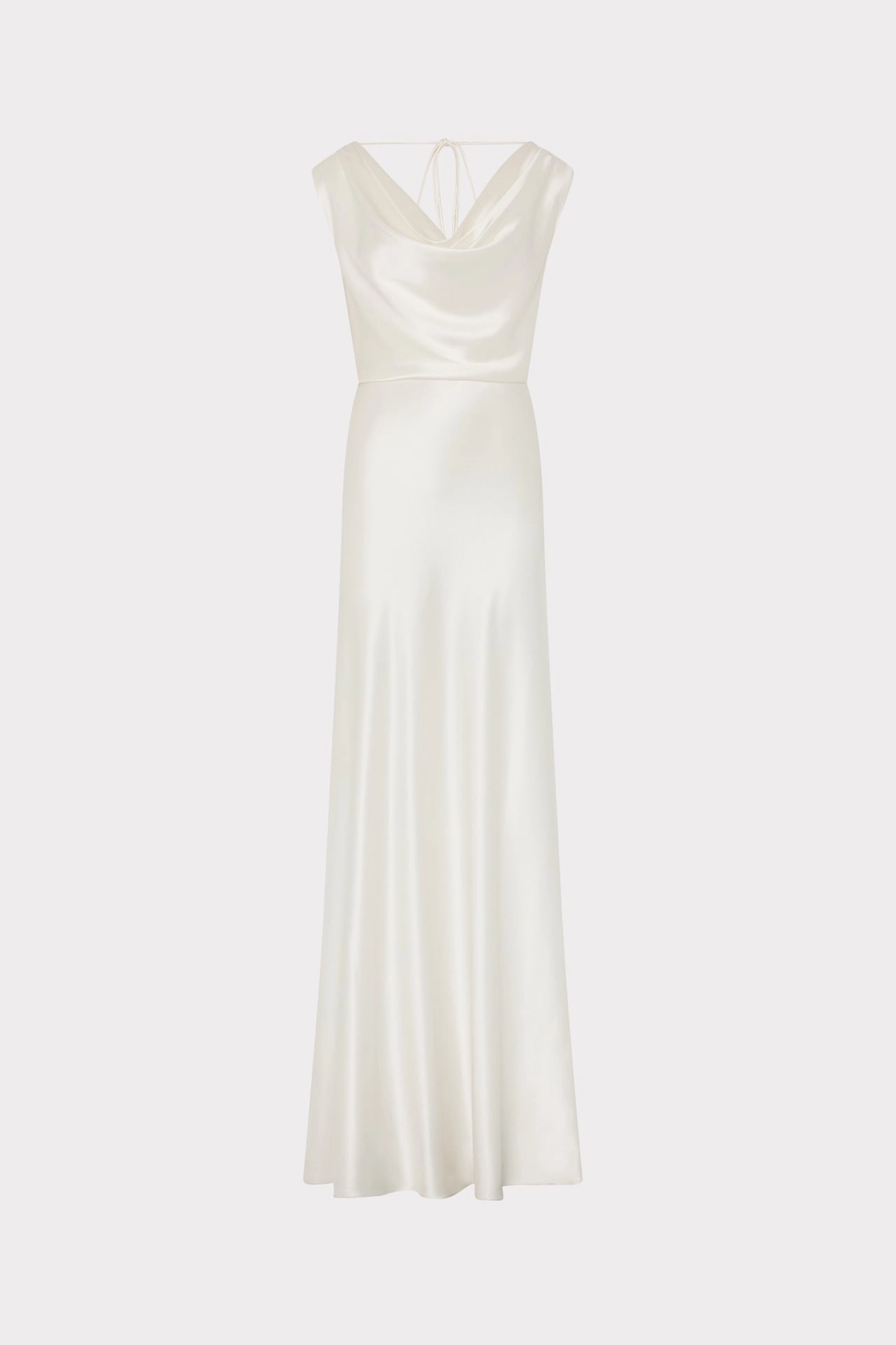 Flexible Style Hammered Satin Cowl Neck Gown