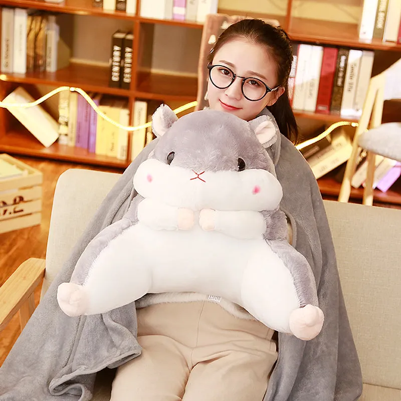 Hamster Throw Pillow   Blanket Set AD10501