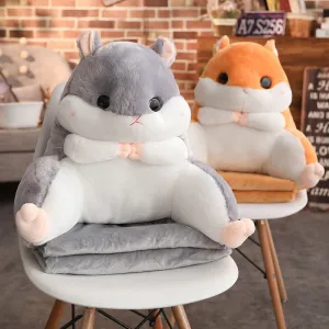 Hamster Throw Pillow   Blanket Set AD10501