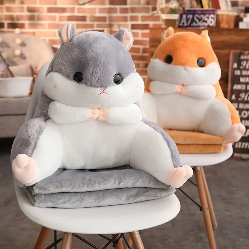 Hamster Throw Pillow   Blanket Set AD10501