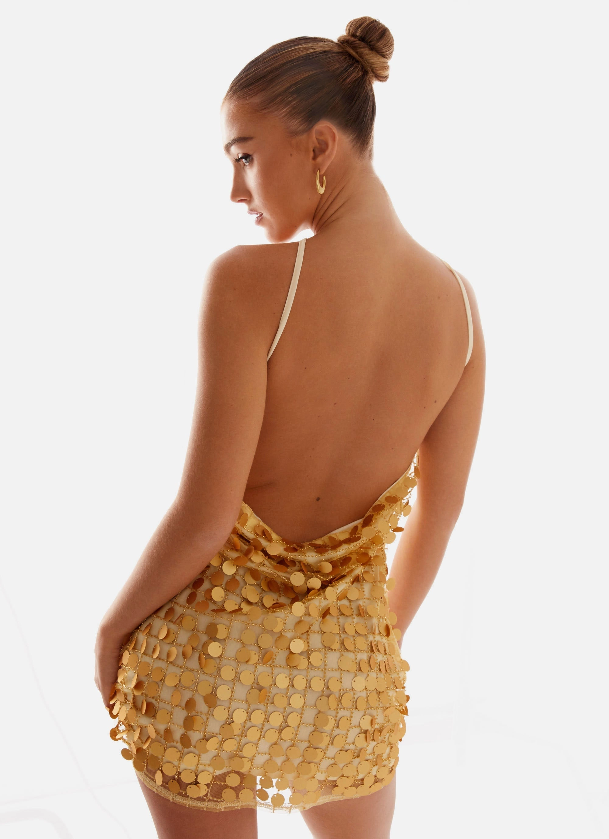 Sporty Edge Xander Sequin Mini Dress - Gold