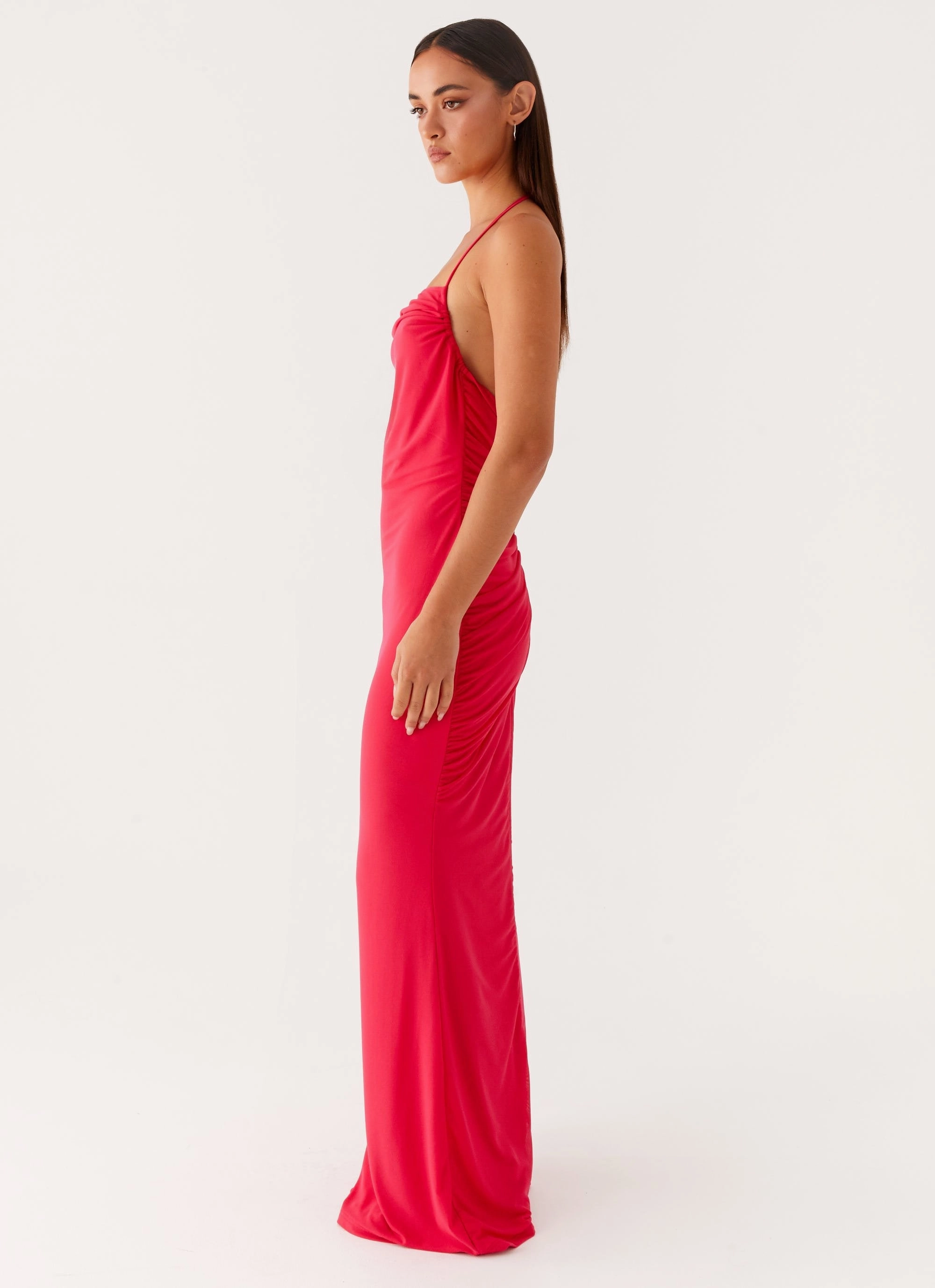 Amari Maxi Dress - Raspberry Adjustable-Straps