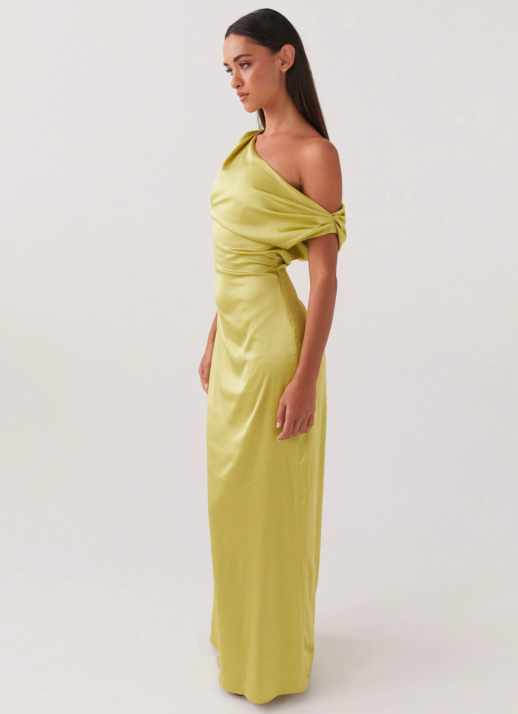 Heart Of Glass Satin Maxi Dress - Chartreuse Breathable Style Wide Swing