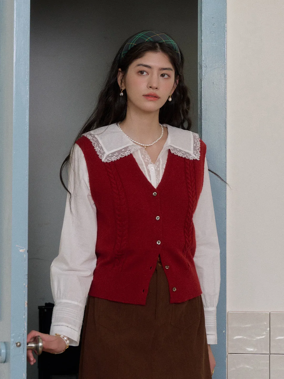 MultiPanelConstruction Hanna V-Neck Wool Vest