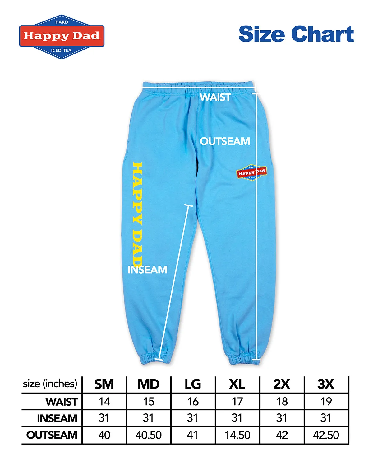 Happy Dad Hard Tea Sweatpants (Light Blue)