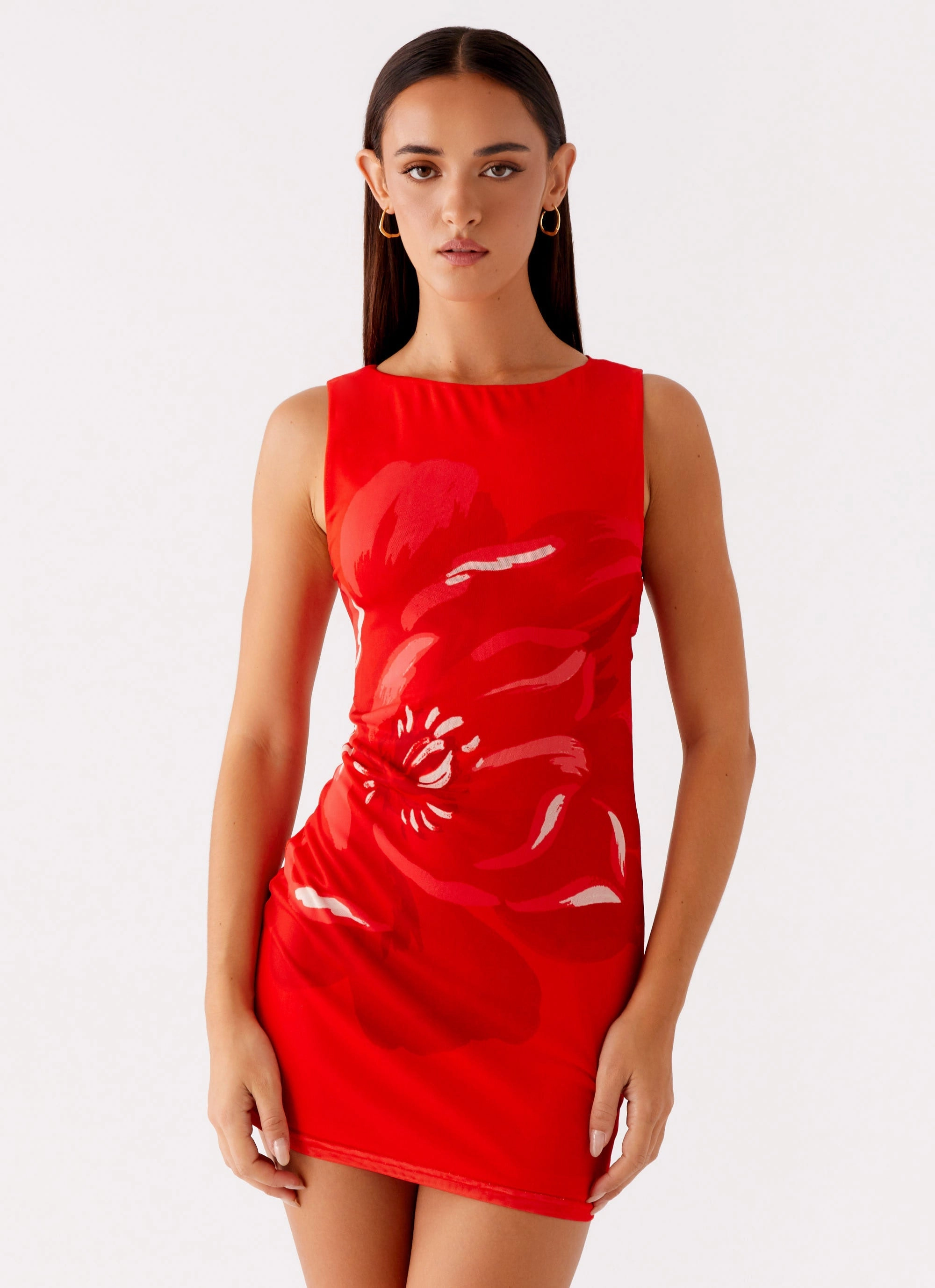 Autumn Stroll Happy Hour Mini Dress - Red