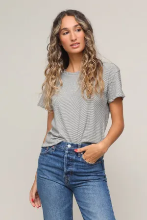 Harley Boxy Crew Tee YarnDyeStripe Water Repellent Coating