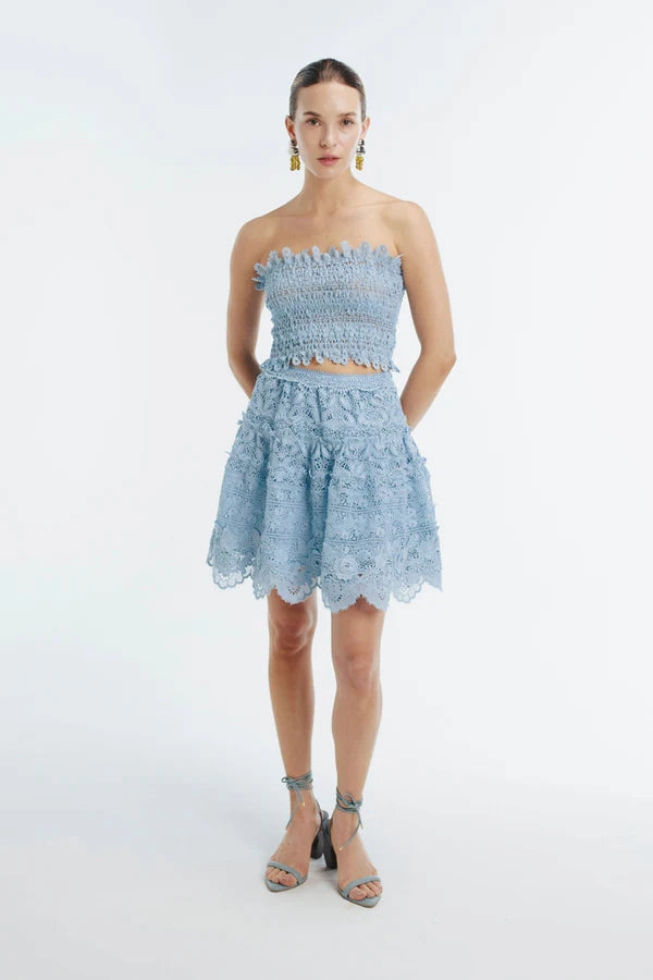 High-rise waist HARPER MINI SKIRT SKY