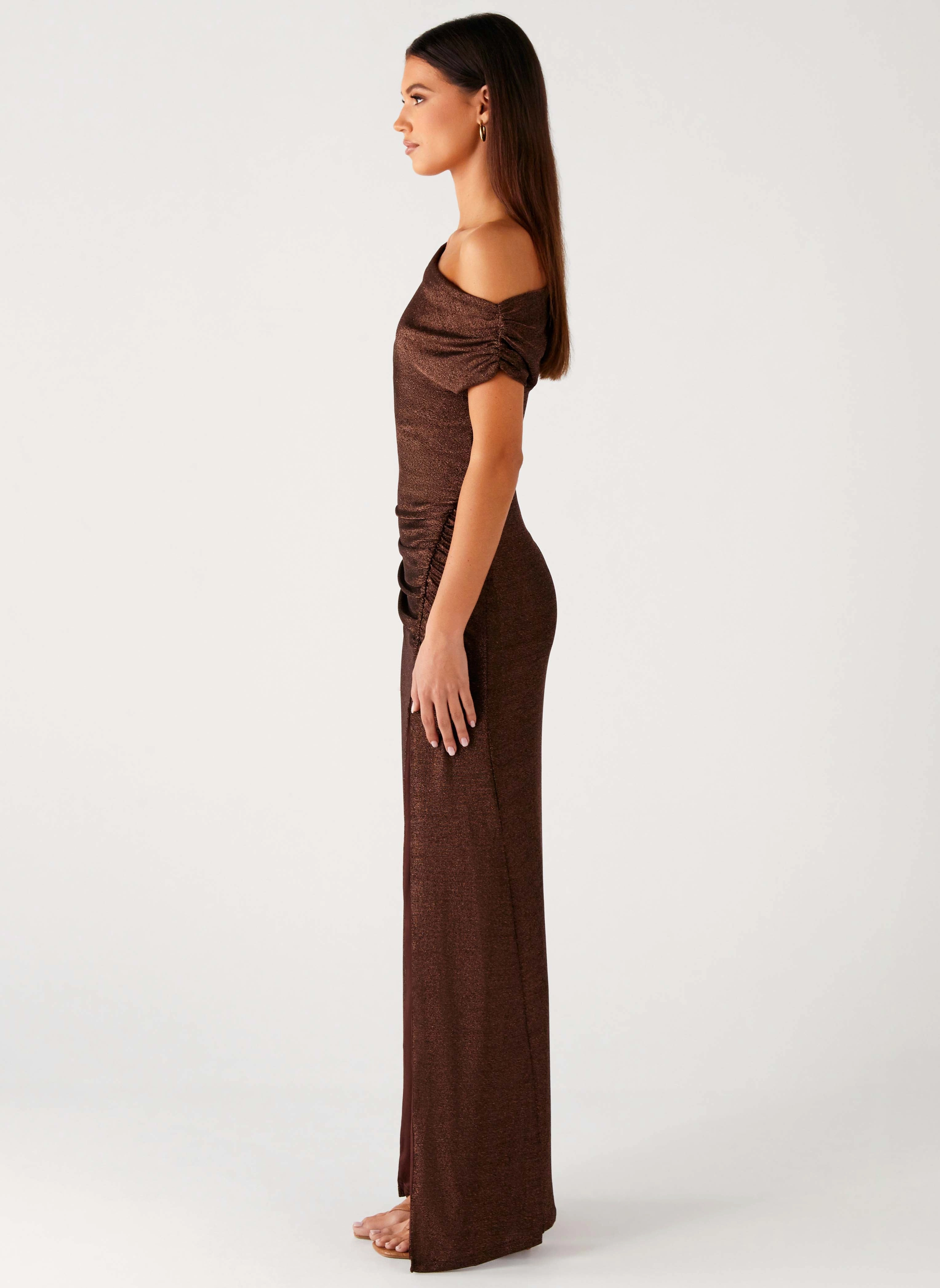 Tiered Skirt Clean Chic Harvest Moon Maxi Dress - Chocolate