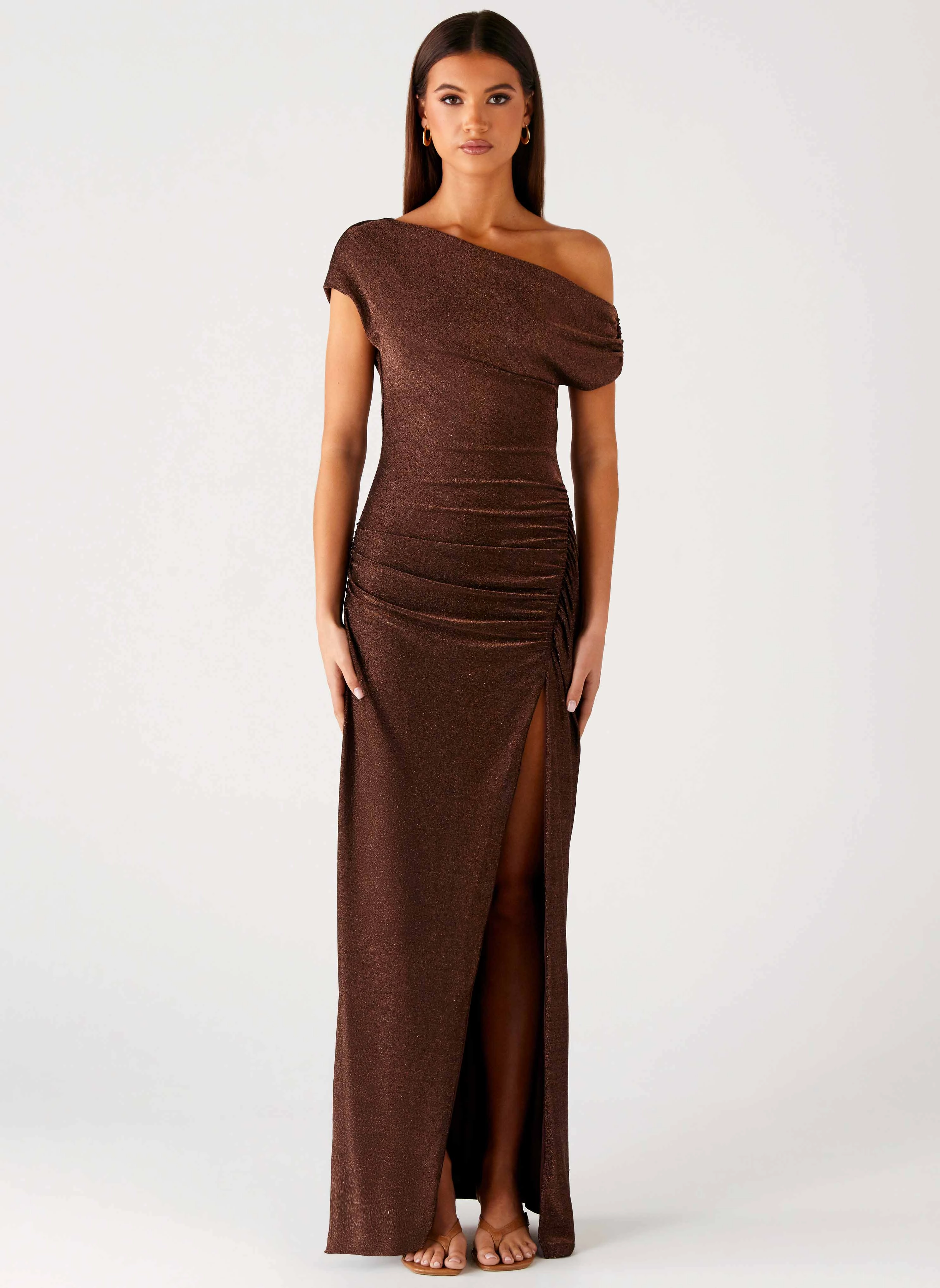Vibrant evening gown Casual Chic Harvest Moon Maxi Dress - Chocolate