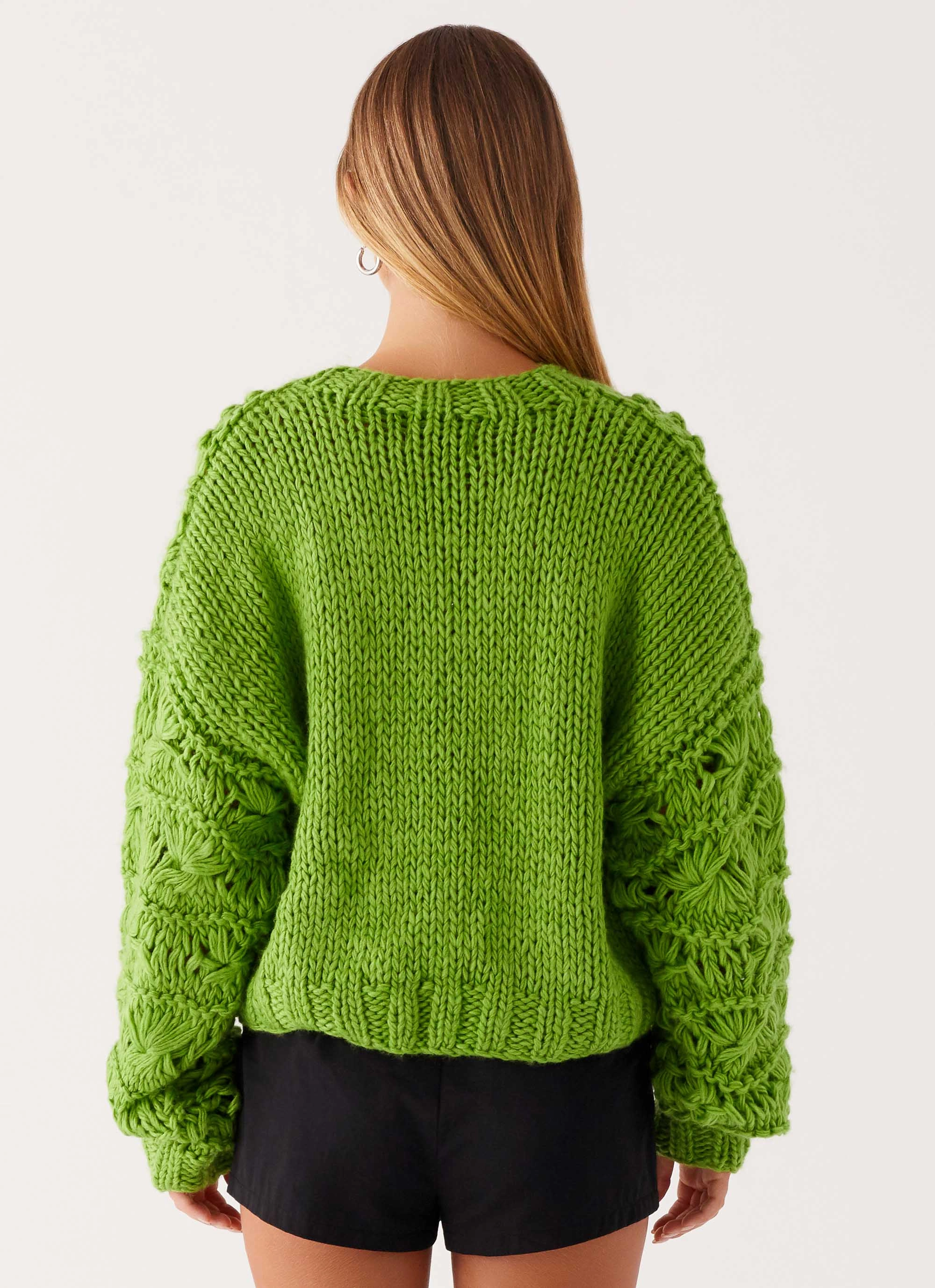 Ultraviolet Protection Hazel Knit Cardigan - Green