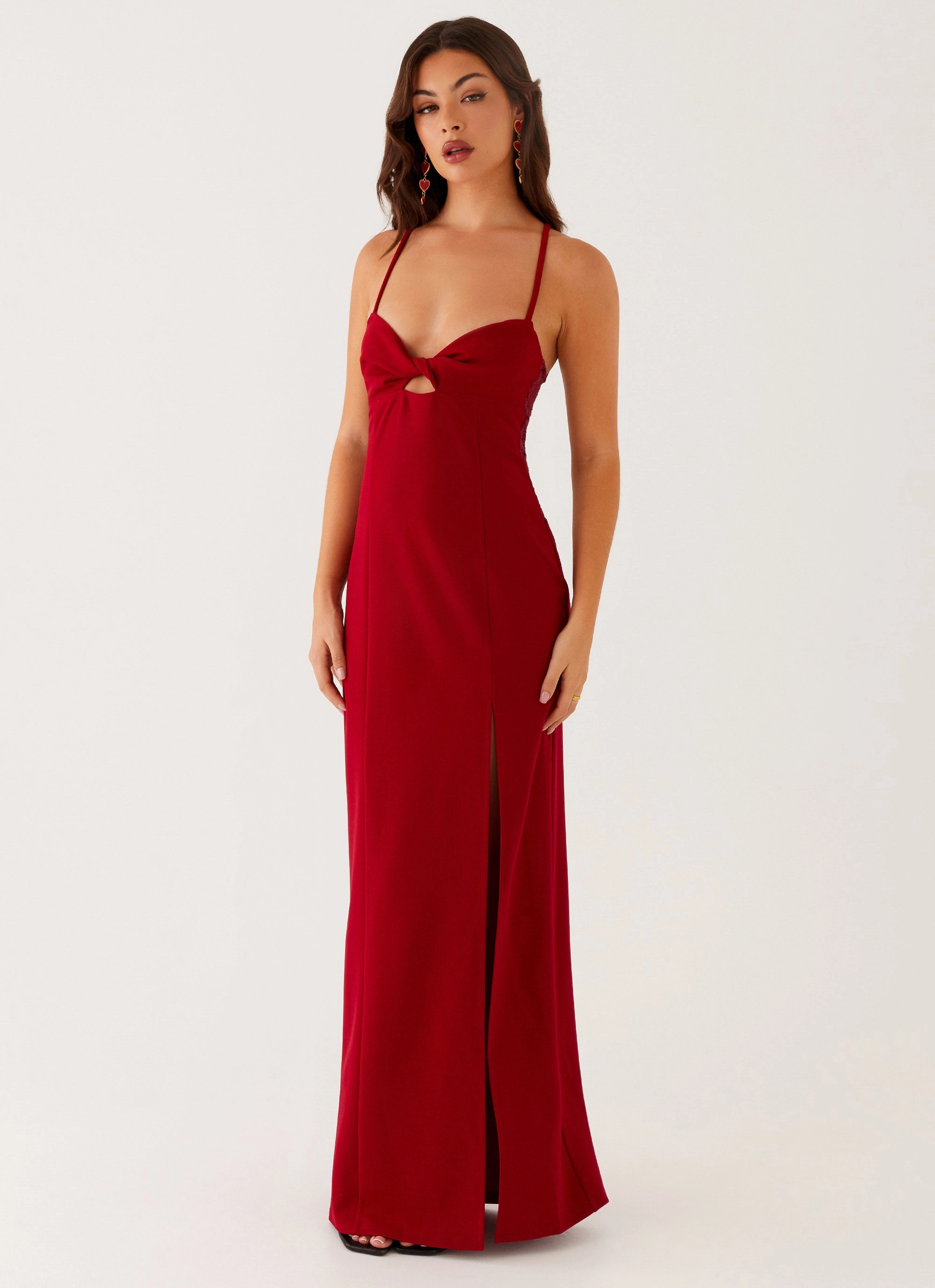 Heartbreaker Maxi Dress - Deep Red Classic Mood