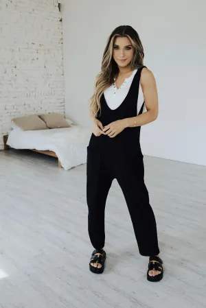 Flattering Comfort Wear Heat Waves Ribbed Jumpsuit