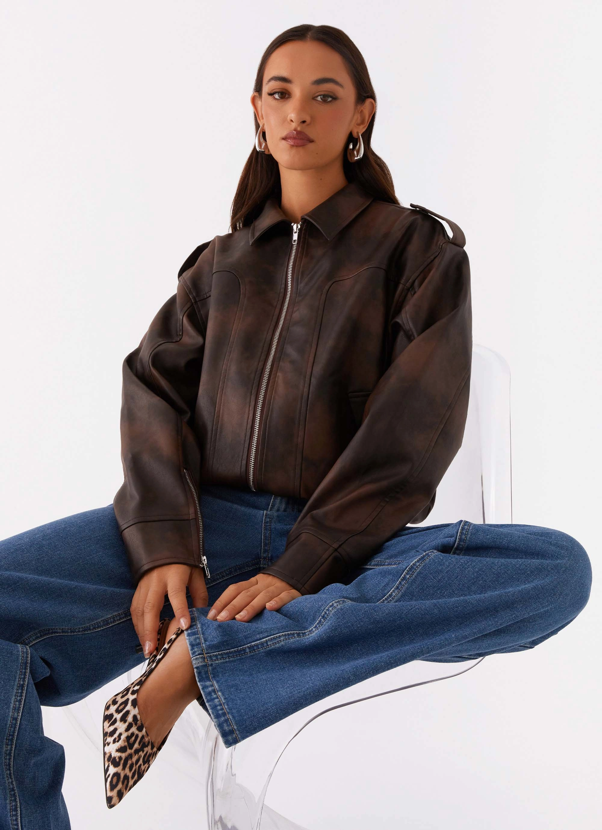 Chicago Bomber Jacket - Chocolate Position