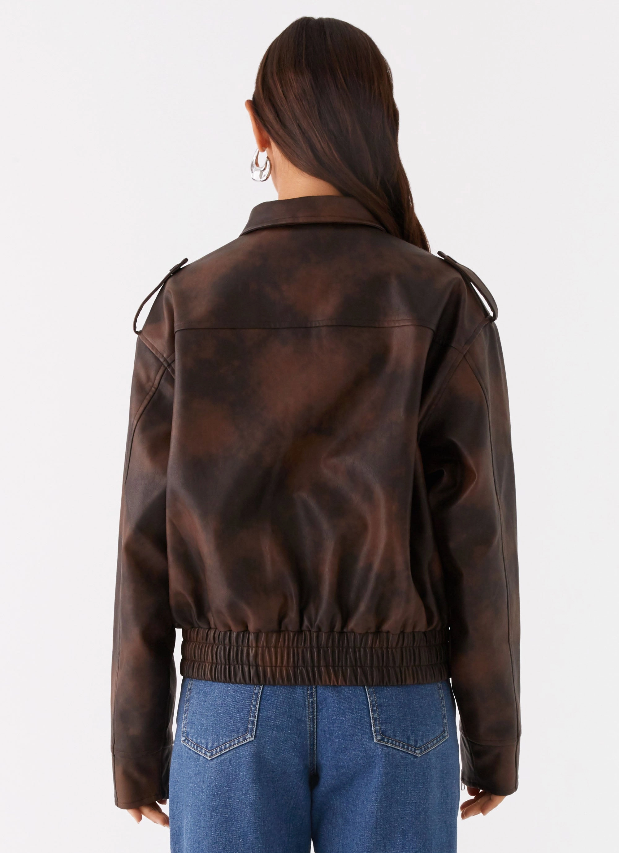 Chicago Bomber Jacket - Chocolate Eco Friendly Material