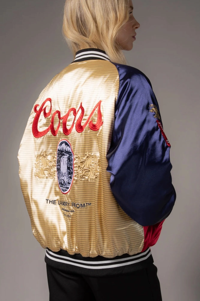 Stay Dry Interior Snag Free Zipper Technology Coors Banquet Varsity Jacket