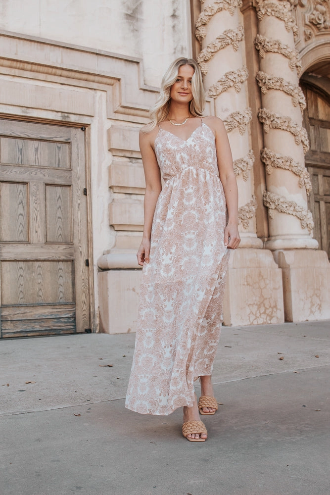 Flexible Style Heather Ornate Floral Maxi Dress