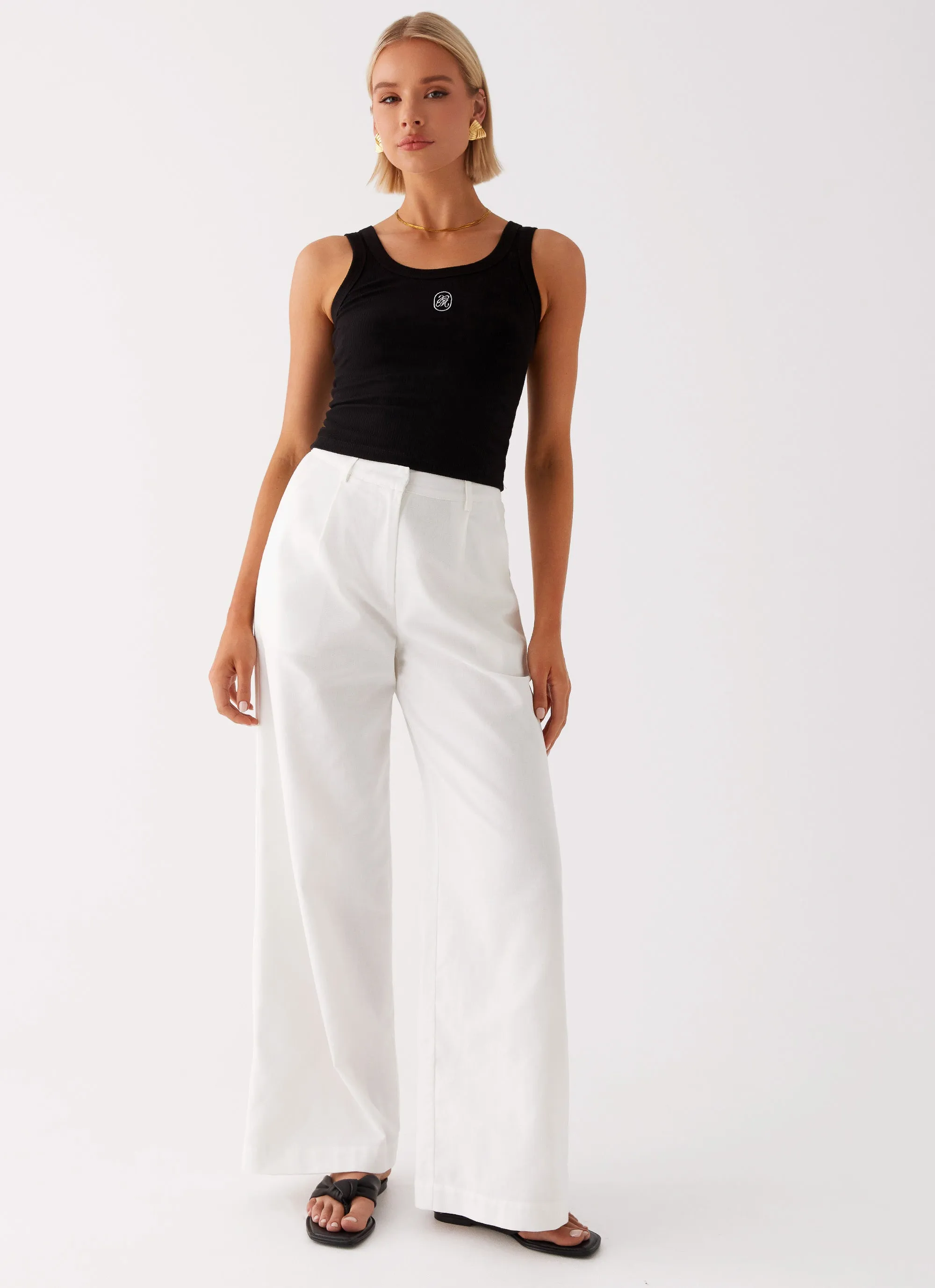 Light Fabric Odor Control Tech Heatwave Linen Wide Leg Pants - White