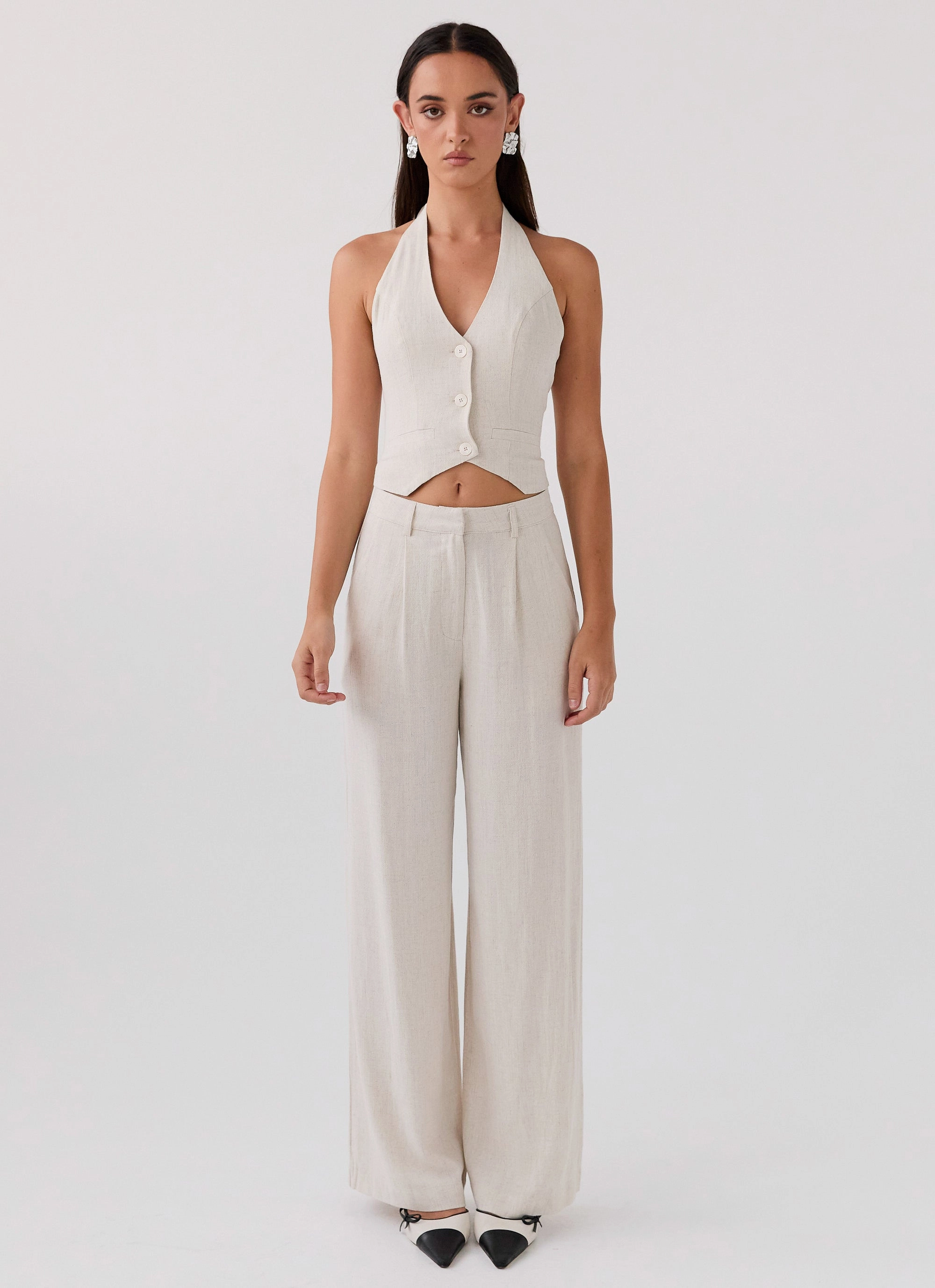 Cozy and Soft Flat Seams Heatwave Linen Pants - Oatmeal