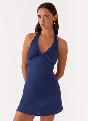 Heavy Hearted Mini Dress - Navy Clean Mood Odor Resistant Treatment