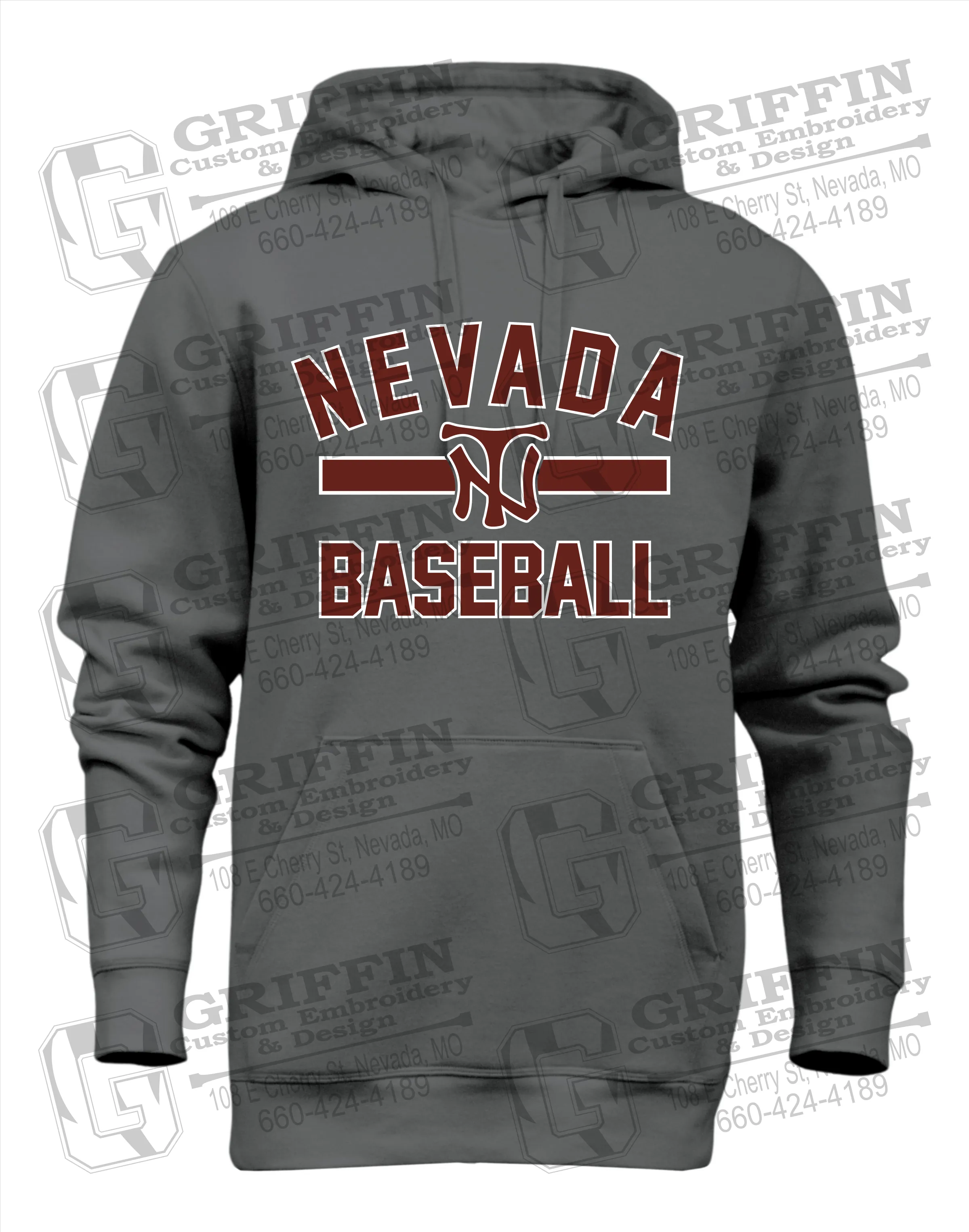 Heavyweight Fleece Hoodie - Baseball - Nevada Tigers 24-Z