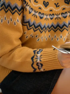OdorResistantTechnology Carly Rib Crew Neck SR Exclusive Design Jacquard Fair Isle Sweater