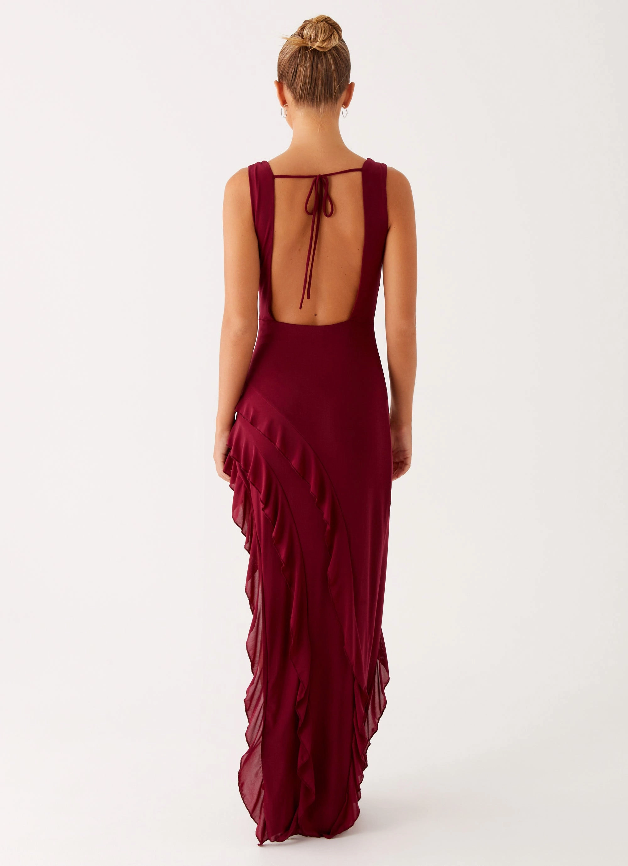Hendrix Maxi Dress - Raspberry Wine Tasteful Detail
