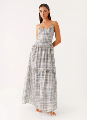 Hermie Midi Dress - Check Sleeveless Cut