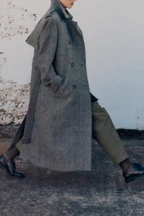 Herringbone Trench Functional Pocket Heavyweight Durability